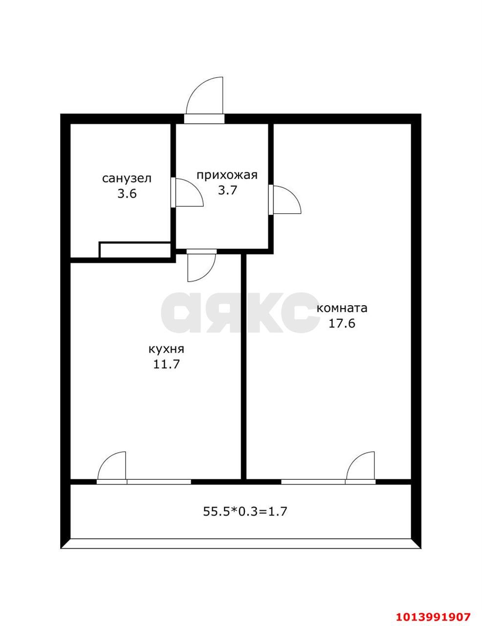 Фото №1: 1-комнатная квартира 35 м² - Краснодар, жилой комплекс Дыхание, ул. Лётчика Позднякова, 2к14