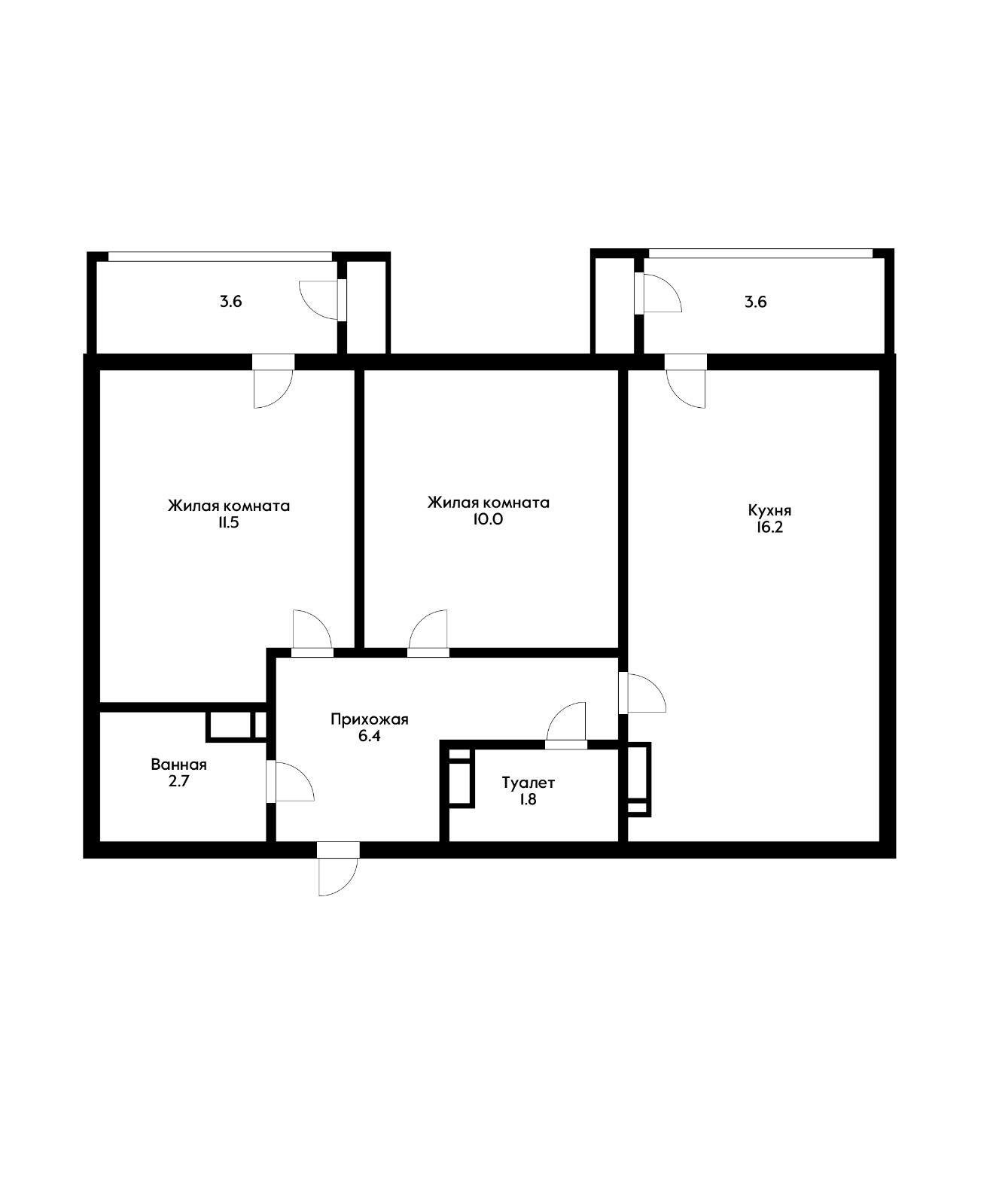 Фото №10: 2-комнатная квартира 55 м² - Краснодар, Карасунский внутригородской округ, Черёмушки, мкр. ЖК Рекорд