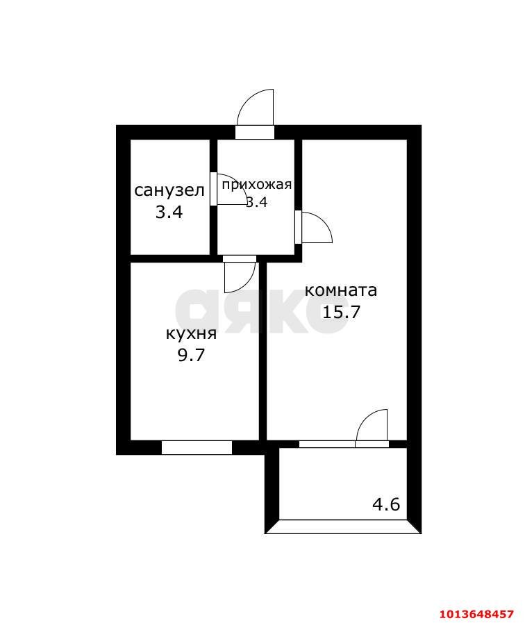Фото №8: 1-комнатная квартира 33 м² - Энем, Прикубанский внутригородской округ, Дивный, Карасунский внутригородской округ, Центральный внутригородской округ, Черёмушки, мкр. жилой комплекс Дом у Озера, ул. Молодёжная, 40Б