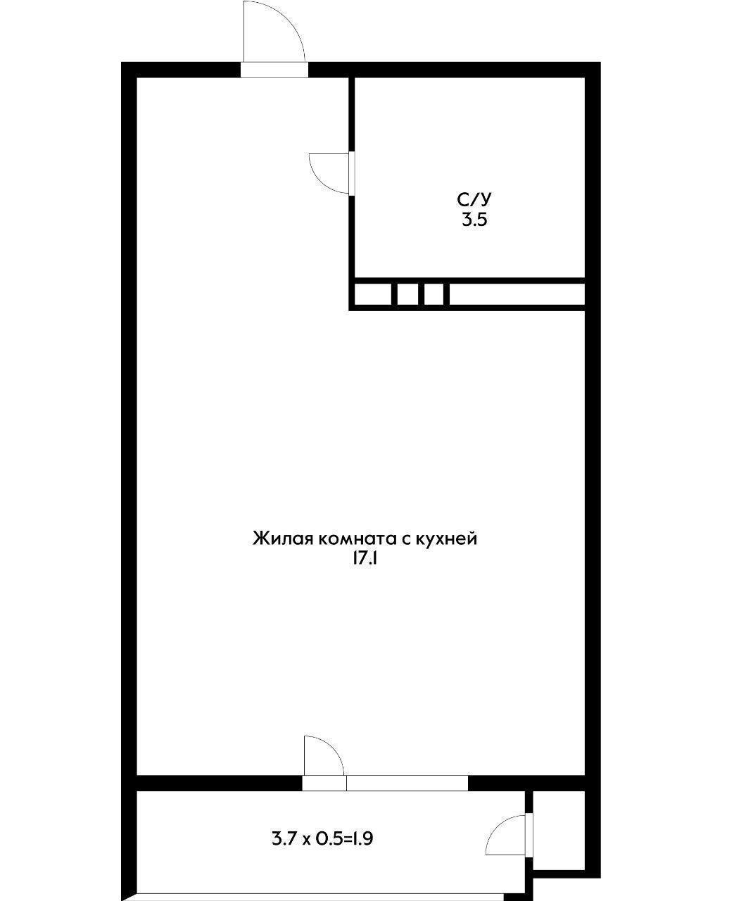 Фото №6: Студия 20 м² - Краснодар, жилой комплекс Стрижи, Карасунский внутригородской округ, мкр. Гидростроителей, ул. Автолюбителей, 1Г
