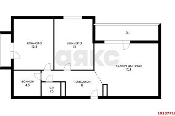 Фото №2: 2-комнатная квартира 56 м² - Краснодар, мкр. жилой комплекс Спортивная Деревня, ул. имени Генерала Корнилова, 14к1
