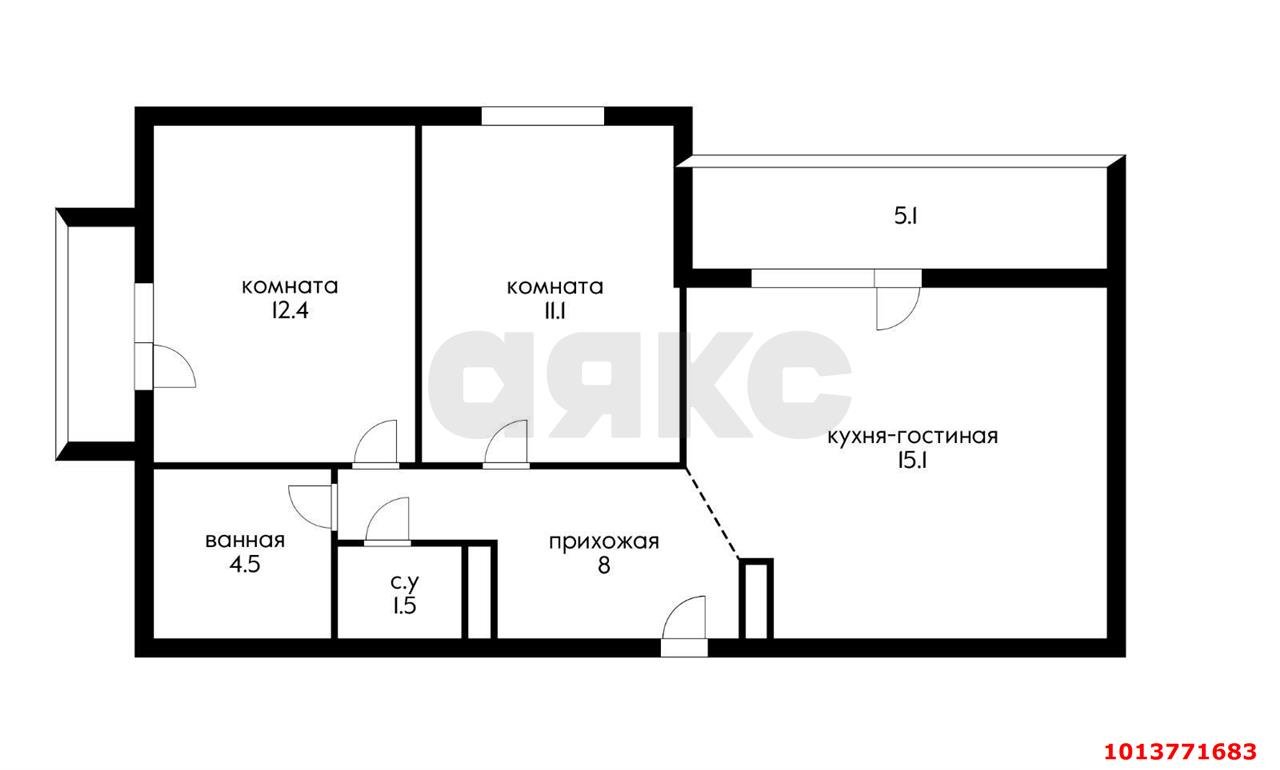 Фото №2: 2-комнатная квартира 59 м² - Краснодар, жилой комплекс Спортивная Деревня, ул. имени Генерала Корнилова, 14к1