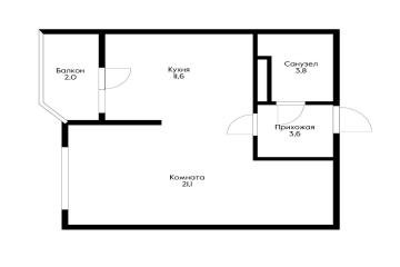 Фото №2: 1-комнатная квартира 38 м² - Краснодар, мкр. жилой комплекс Сказка Град, ул. имени В.Н. Мачуги, 166к2