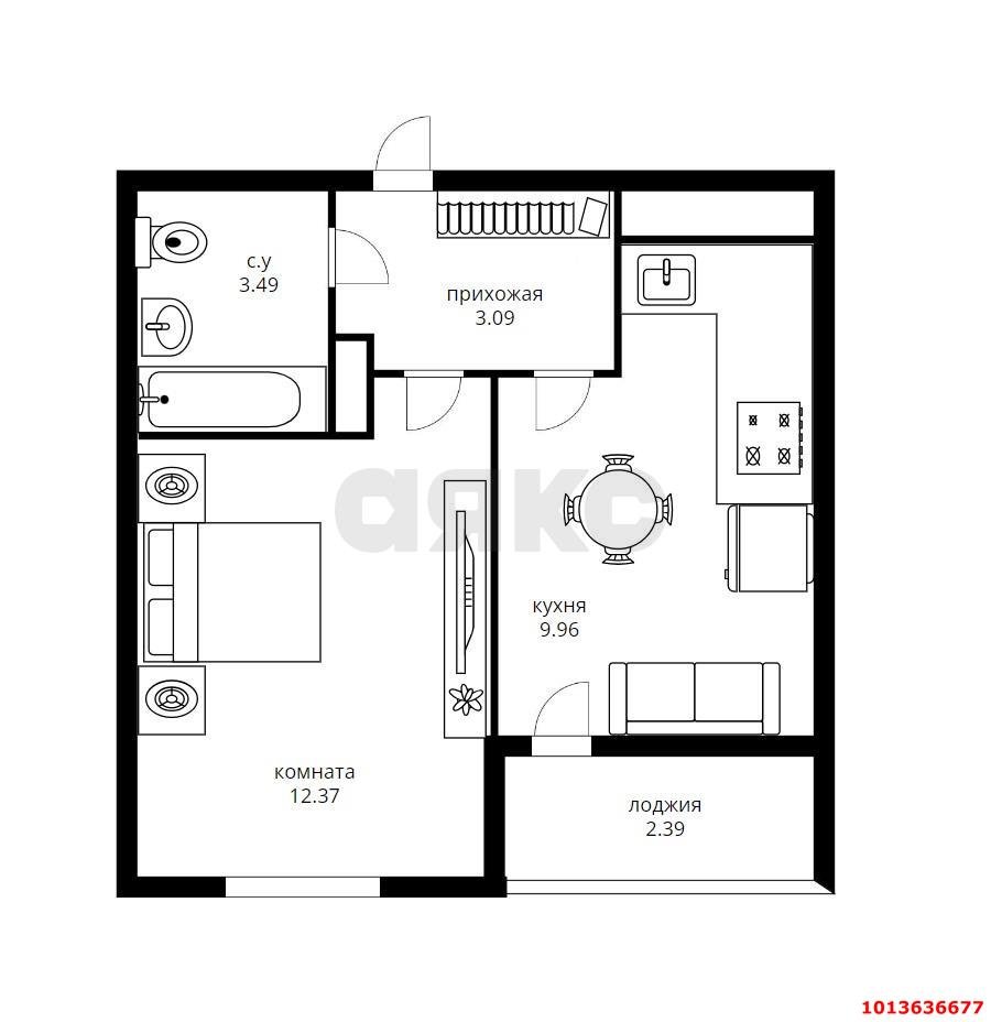 Фото №4: 1-комнатная квартира 33 м² - Краснодар, жилой комплекс Фонтаны, ул. Воронежская, 47/10
