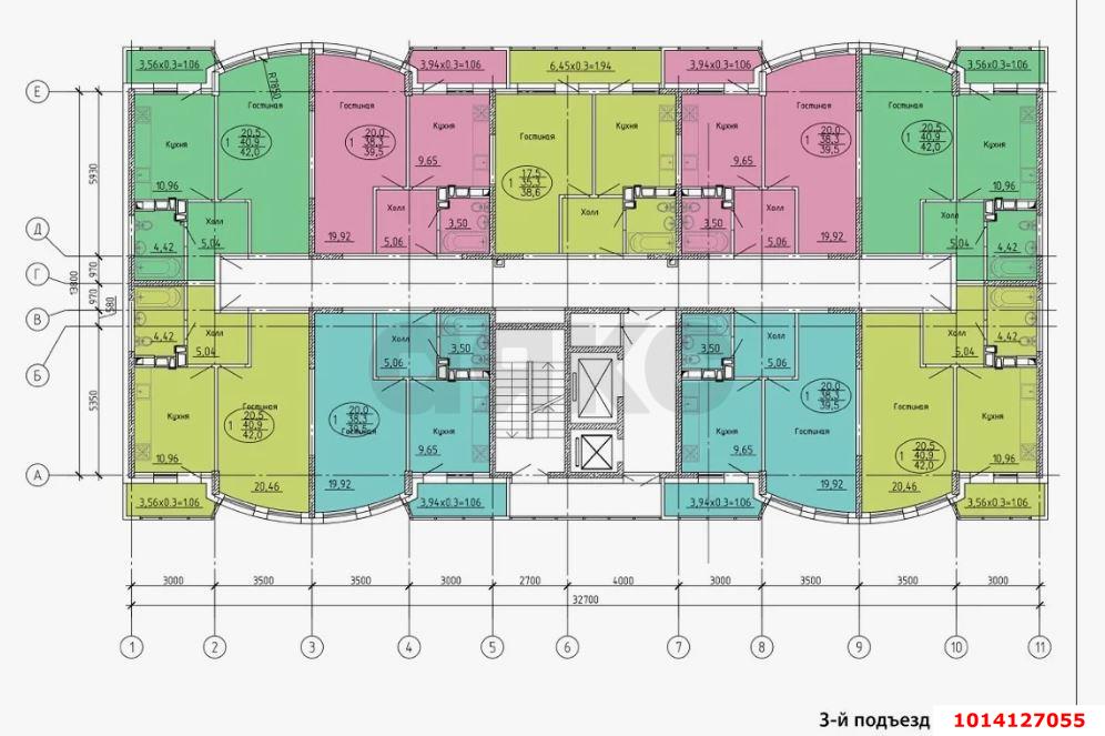 Фото №10: 1-комнатная квартира 44 м² - Краснодар, жилой комплекс Кино, ул. Уральская, 100/5