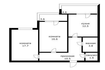 Фото №1: 2-комнатная квартира 70 м² - Краснодар, мкр. ЖК Дом у Озера, ул. Селезнёва, 104/1