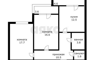 Фото №1: 2-комнатная квартира 70 м² - Краснодар, мкр. жилой комплекс Дом у Озера, ул. Селезнёва, 104/1
