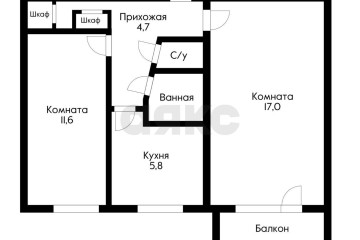 Фото №1: 2-комнатная квартира 42 м² - Краснодар, мкр. Центральный, ул. Хакурате, 7