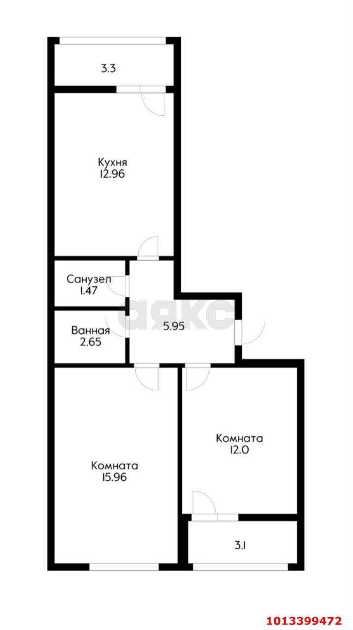 Фото №3: 2-комнатная квартира 55 м² - Краснодар, Славянский, ул. Заполярная, 39к4