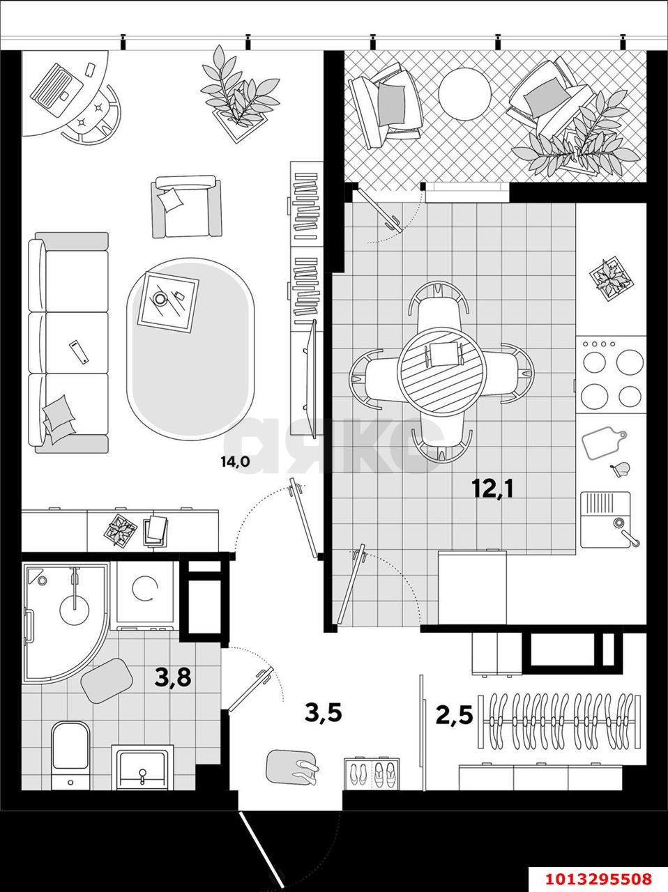 Фото №10: 1-комнатная квартира 35 м² - Краснодар, жилой комплекс Самолёт, ул. Западный Обход, 39/2
