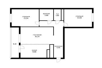 Фото №2: 3-комнатная квартира 70 м² - Краснодар, мкр. жилой комплекс Облака, ул. имени Генерала Корнилова, 9к2