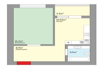 Фото №2: 1-комнатная квартира 31 м² - Краснодар, мкр. Сады Калинина, пер. Цветной, 2