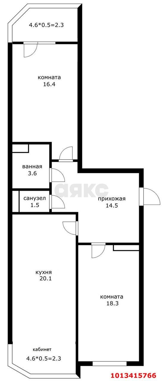 Фото №17: 2-комнатная квартира 88 м² - Краснодар, Завод Измерительных Приборов, ул. Московская, 61