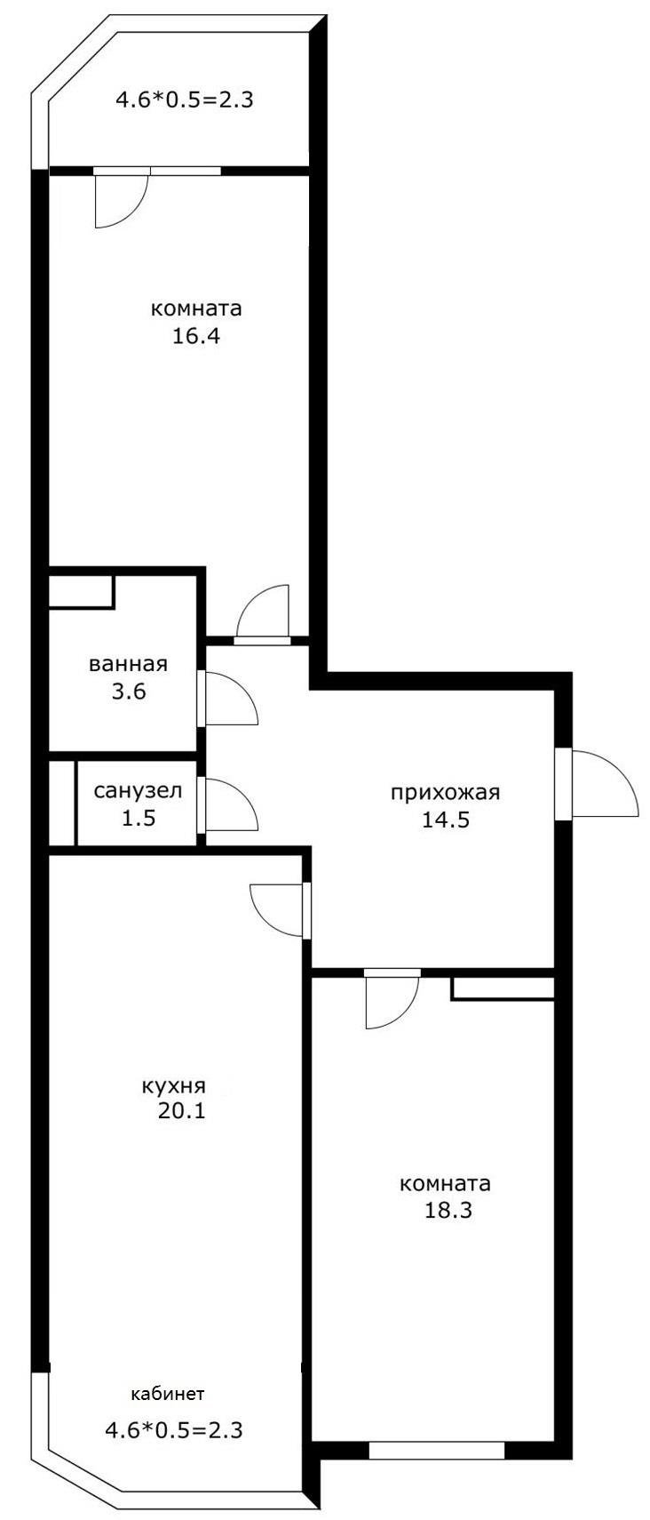 Фото №17: 2-комнатная квартира 88 м² - Краснодар, ул. Московская, 61
