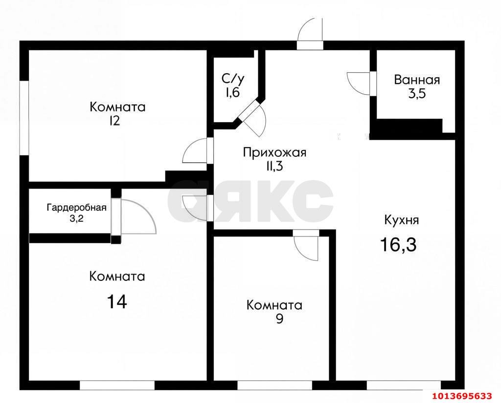 Фото №19: 3-комнатная квартира <span class="whitespace-nowrap">71 м²</span>, <span class="whitespace-nowrap">15/24 эт.</span> - Краснодар, Прикубанский внутригородской округ, мкр. Достояние, ул. Григория Булгакова, 12