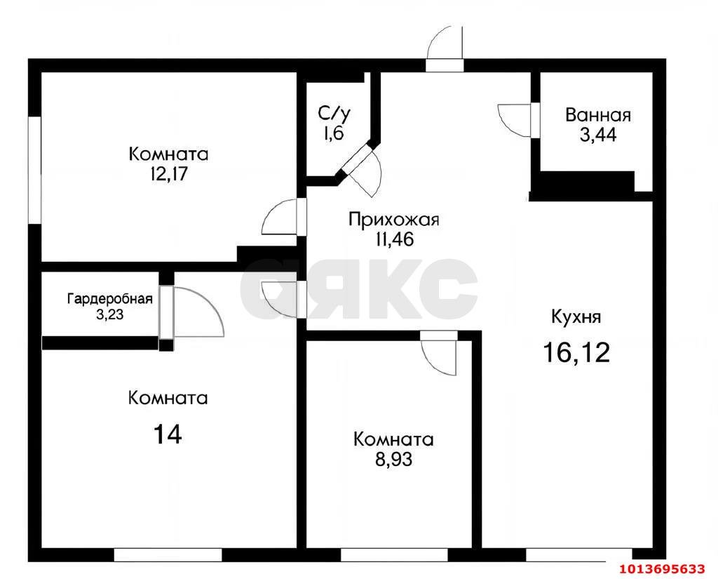 Фото №19: 3-комнатная квартира <span class="whitespace-nowrap">71 м²</span>, <span class="whitespace-nowrap">15/24 эт.</span> - Краснодар, Прикубанский внутригородской округ, мкр. Достояние, ул. Григория Булгакова, 12