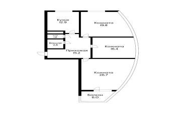 Фото №2: 3-комнатная квартира 94 м² - Краснодар, мкр. Почтовый, ул. Автолюбителей