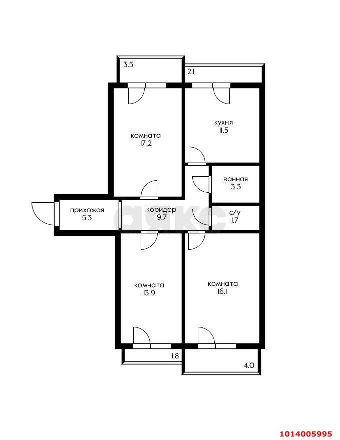 Фото №20: 3-комнатная квартира 90 м² - Краснодар, ул. имени Дзержинского, 54/15