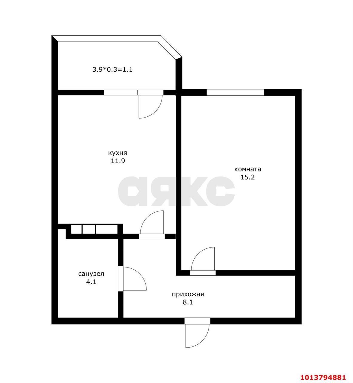 Фото №3: 1-комнатная квартира 42 м² - Краснодар, Горхутор, ул. имени Дзержинского, 110А