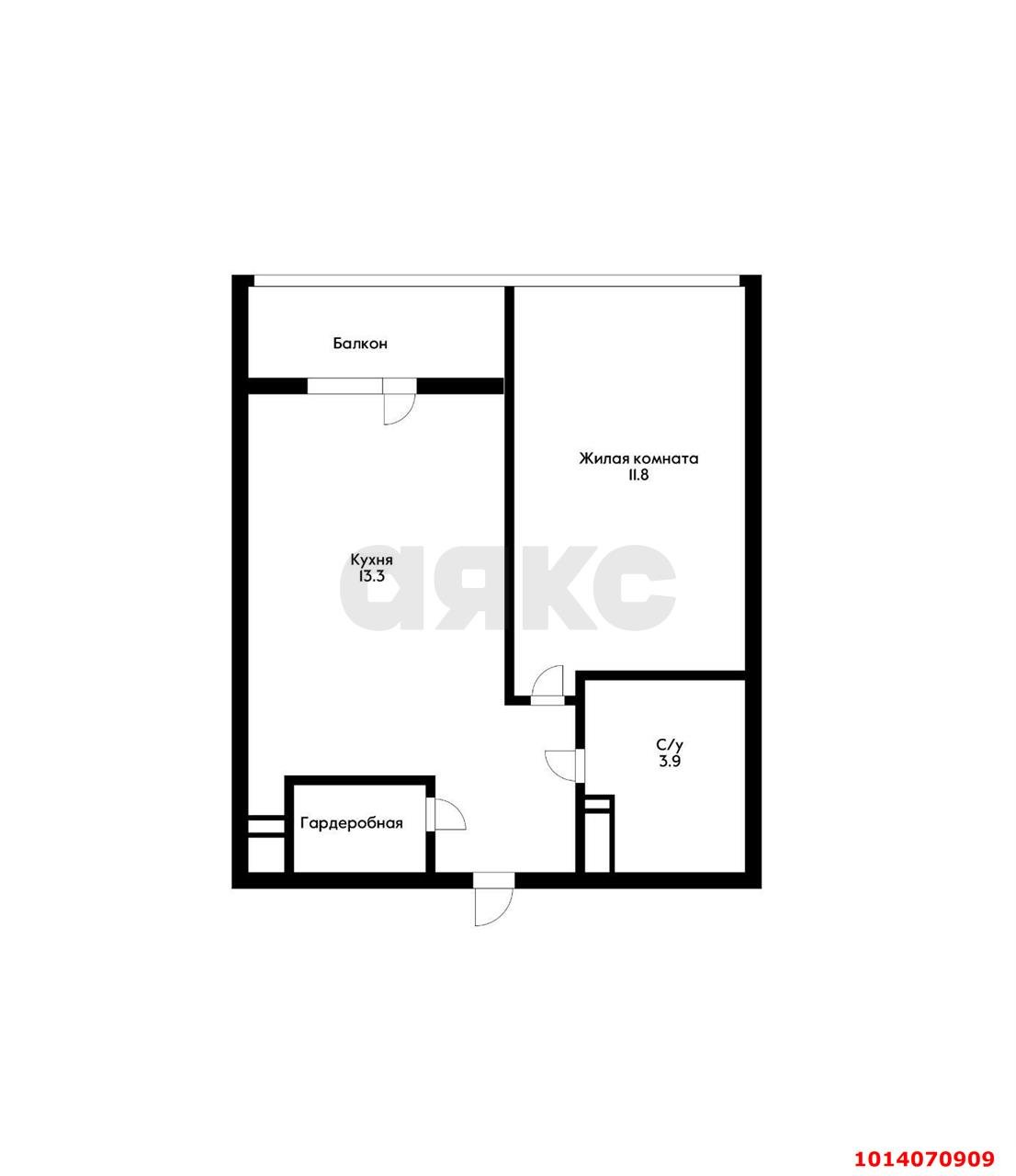 Фото №14: 1-комнатная квартира 37 м² - Краснодар, имени Петра Метальникова, ул. Петра Метальникова, 38