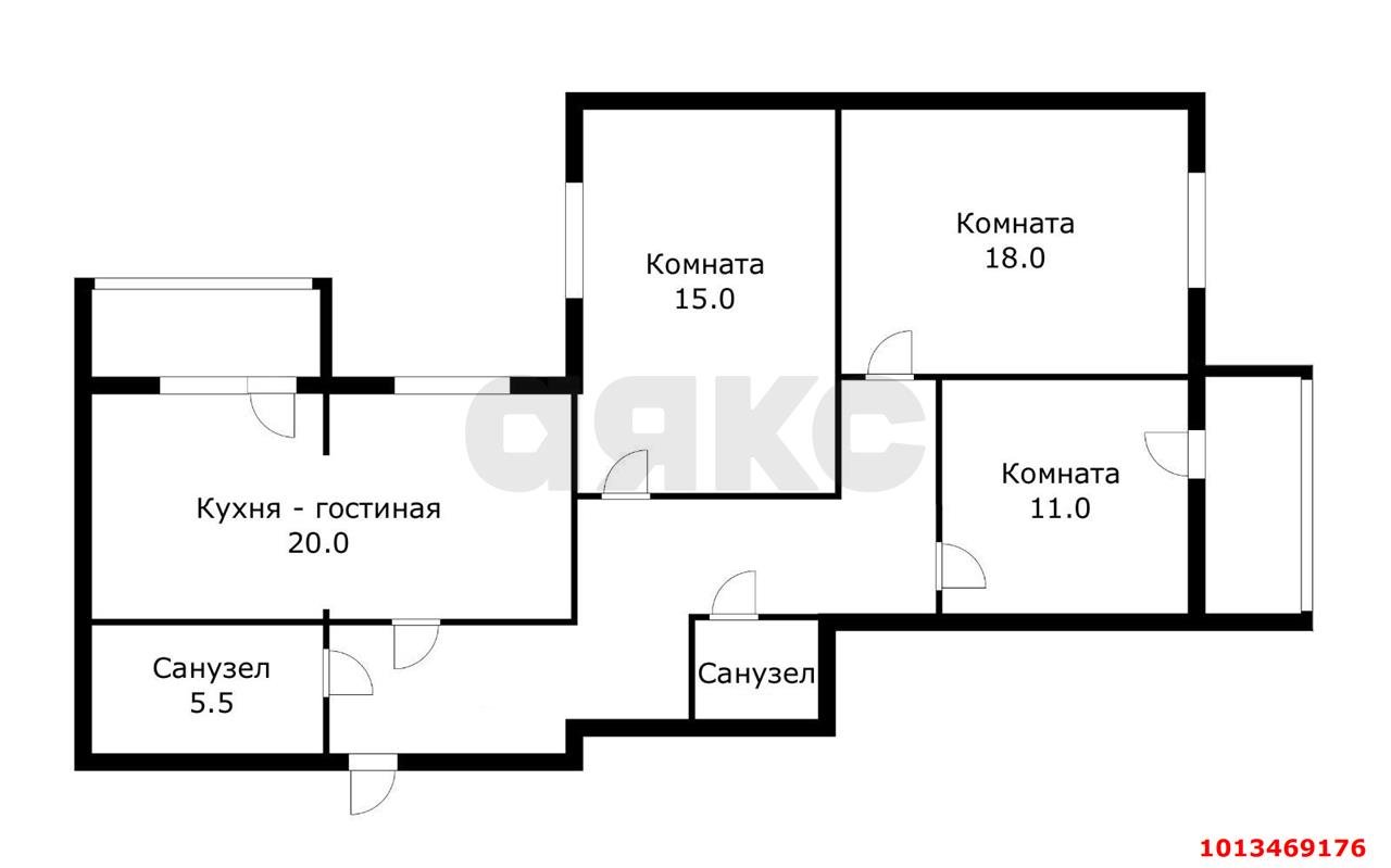 Фото №2: 3-комнатная квартира 90 м² - Краснодар, Прикубанский внутригородской округ, мкр. Славянский, ул. Красных Партизан, 81
