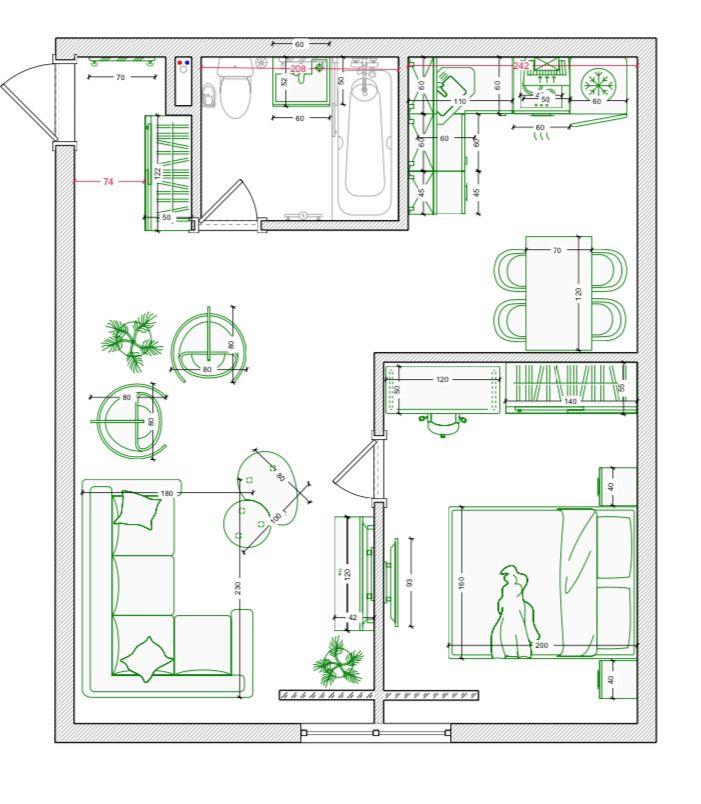 Фото №7: 1-комнатная квартира 42 м² - Краснодар, Центральный внутригородской округ, Покровка, мкр. Центральный, ул. Карасунская набережная, 187