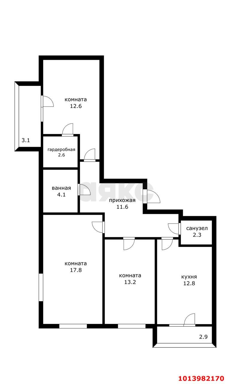 Фото №19: 3-комнатная квартира 83 м² - Краснодар, Светлоград, ул. Красных Партизан, 1/3к11