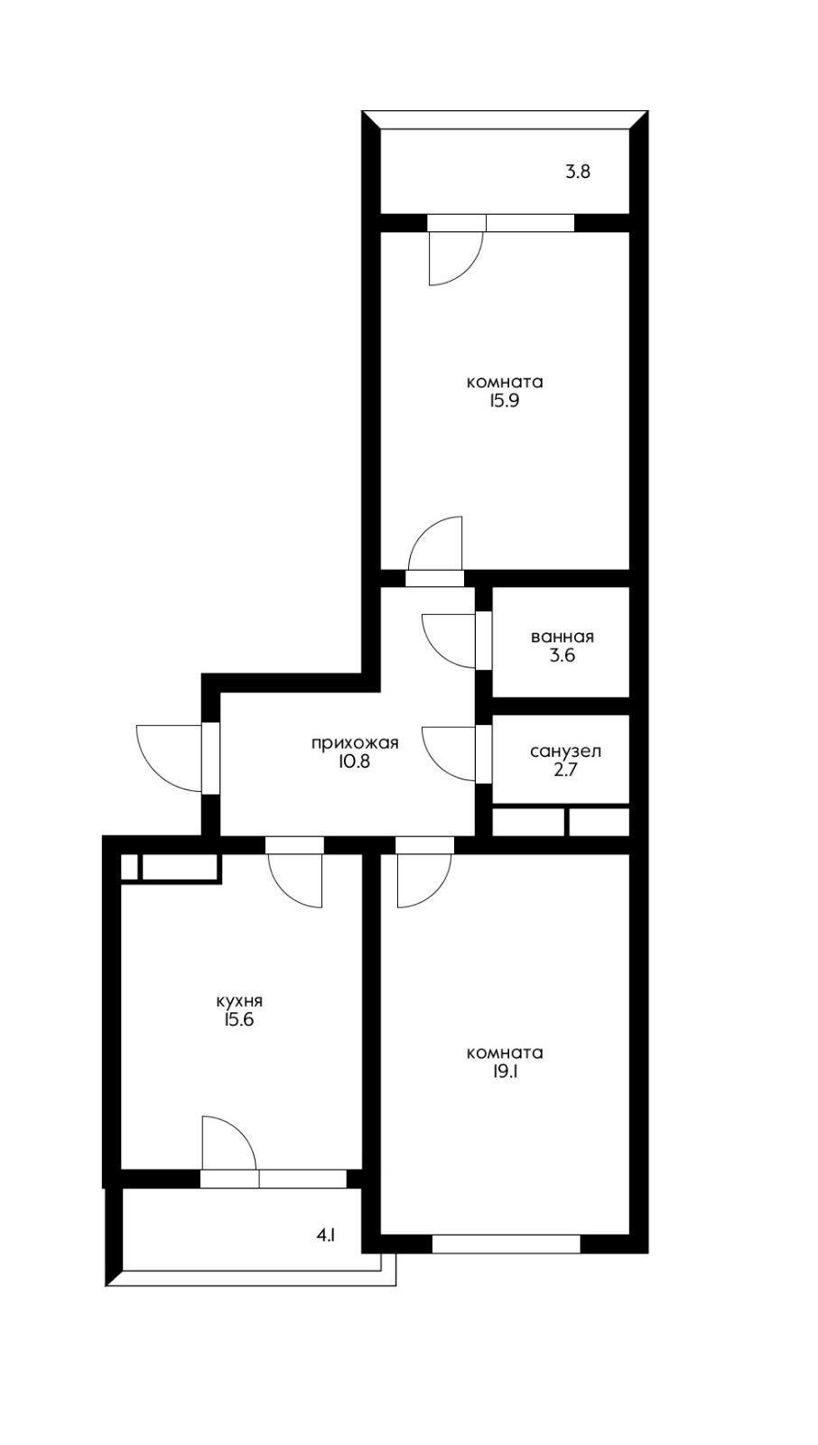 Фото №13: 2-комнатная квартира 80 м² - Краснодар, ЖК Аврора, Западный внутригородской округ, мкр. жилой комплекс Аврора, ул. имени Дзержинского, 95
