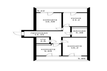 Фото №4: 3-комнатная квартира 77 м² - Краснодар, мкр. Центральный внутригородской округ, ул. Новороссийская, 90/2к1