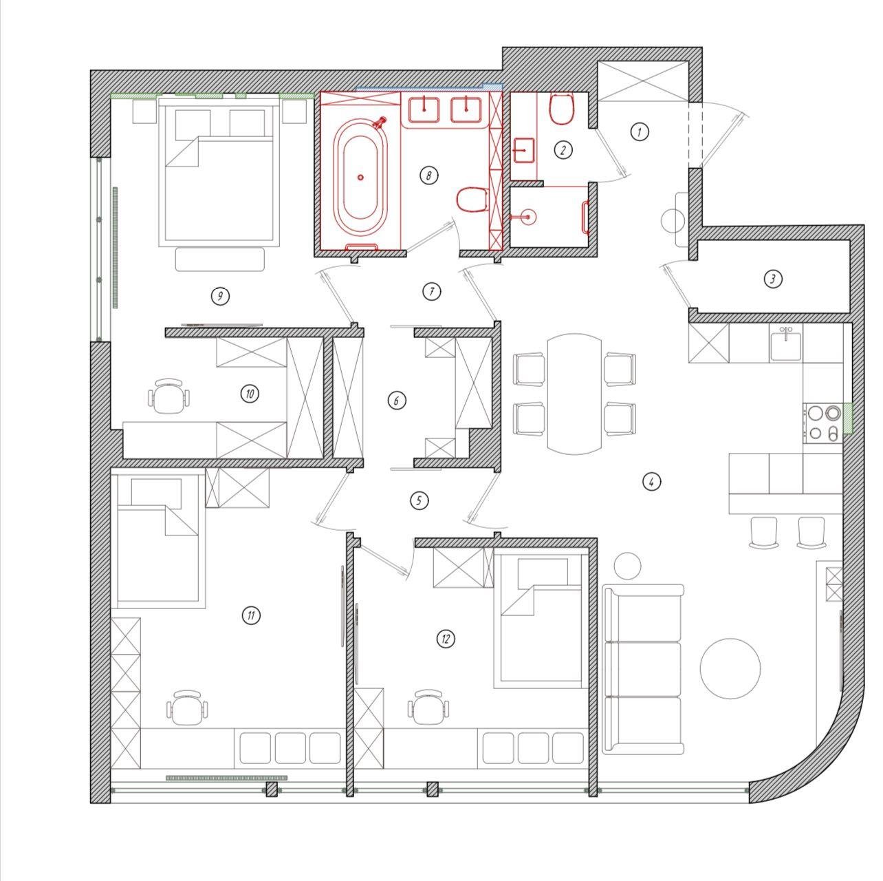 Фото №3: 3-комнатная квартира 103 м² - Краснодар, Прикубанский внутригородской округ, мкр. Немецкая Деревня, ул. Баварская, 11
