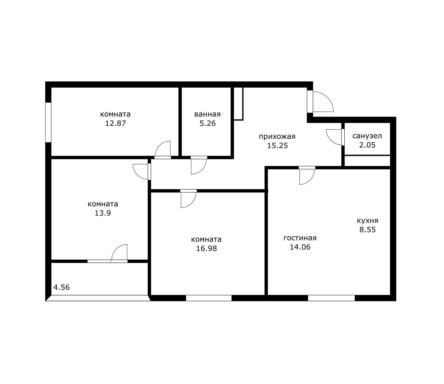 Фото №13: 3-комнатная квартира 92 м² - Знаменский, Карасунский внутригородской округ, мкр. Родные Просторы, ул. Природная, 10Б