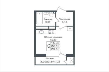Фото №1: Студия 24 м² - Краснодар, мкр. жилой комплекс Зелёный театр, ул. Западный Обход, 39/1к2