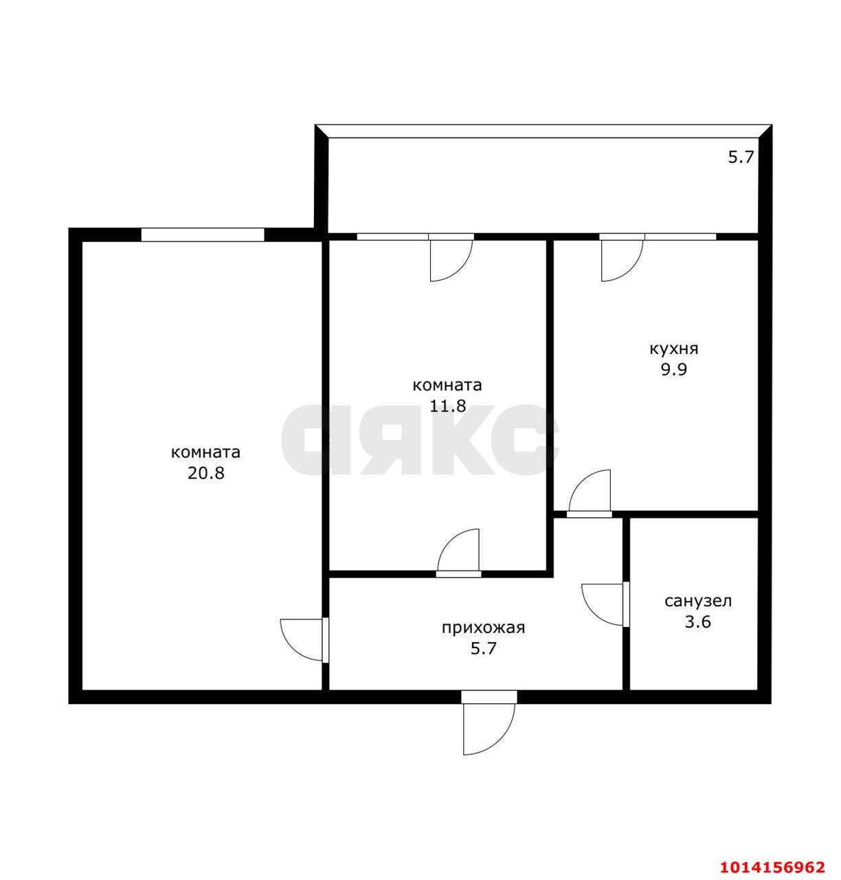 Фото №4: 2-комнатная квартира 57 м² - Краснодар, Музыкальный, ул. имени С.В. Рахманинова, 36