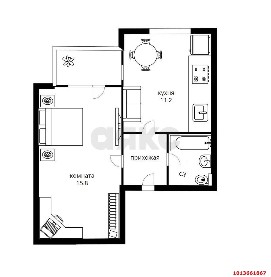Фото №8: 1-комнатная квартира 35 м² - Краснодар, жилой комплекс Лучезарный, ул. Московская, 158/3