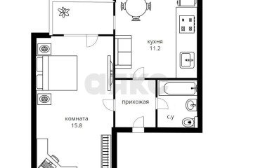 Фото №3: 1-комнатная квартира 35 м² - Краснодар, мкр. жилой комплекс Лучезарный, ул. Московская, 158/3