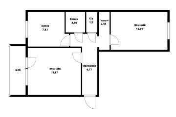 Фото №3: 2-комнатная квартира 54 м² - Ленина, мкр. Карасунский внутригородской округ, пер. Буковый, 6