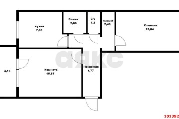 Фото №3: 2-комнатная квартира 50 м² - Ленина, мкр. Карасунский внутригородской округ, пер. Буковый, 6