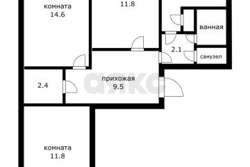 Фото №1: 3-комнатная квартира 64 м² - Краснодар, мкр. Комсомольский, ул. Тюляева, 25