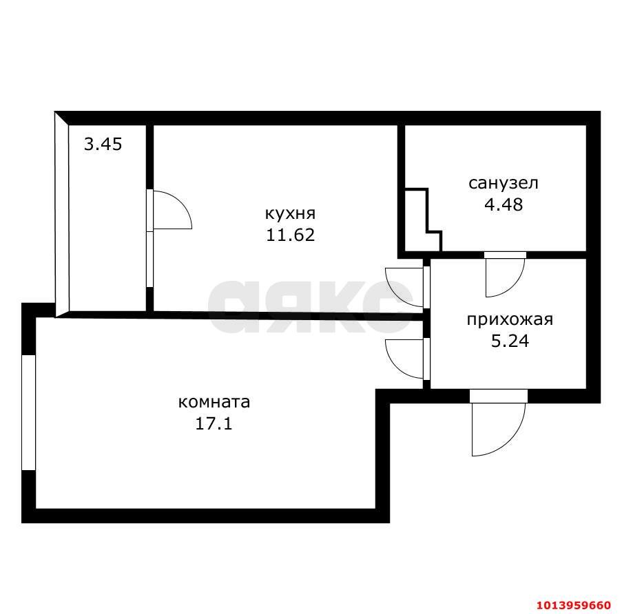 Фото №2: 1-комнатная квартира 45 м² - Краснодар, Достояние, 