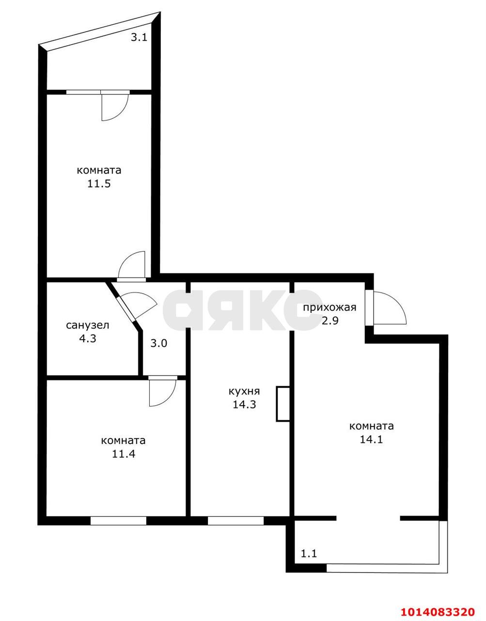 Фото №20: 3-комнатная квартира 70 м² - Краснодар, Юбилейный, ул. 70-летия Октября, 14