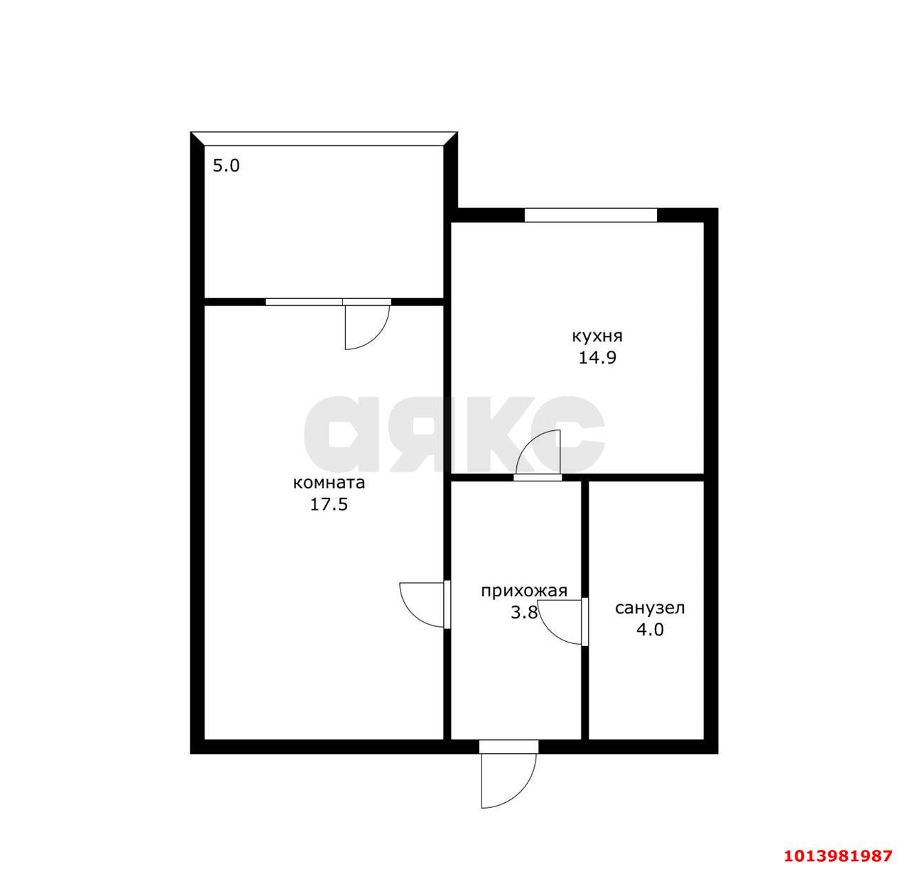 Фото №13: 1-комнатная квартира 47 м² - Южный, мкр. жилой комплекс История-2, ул. Екатерининская, 3к1