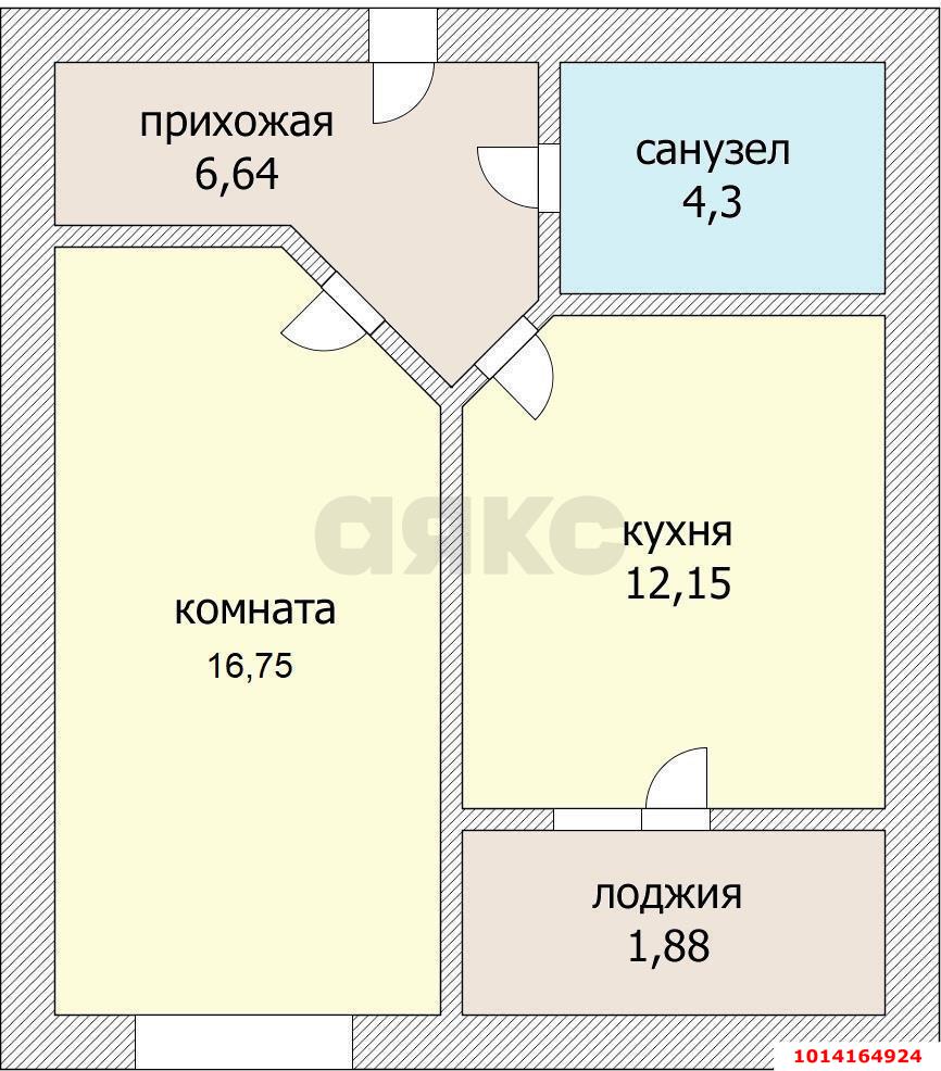 Фото №12: 1-комнатная квартира 45 м² - Краснодар, Светлоград, ул. Красных Партизан, 1/4к7