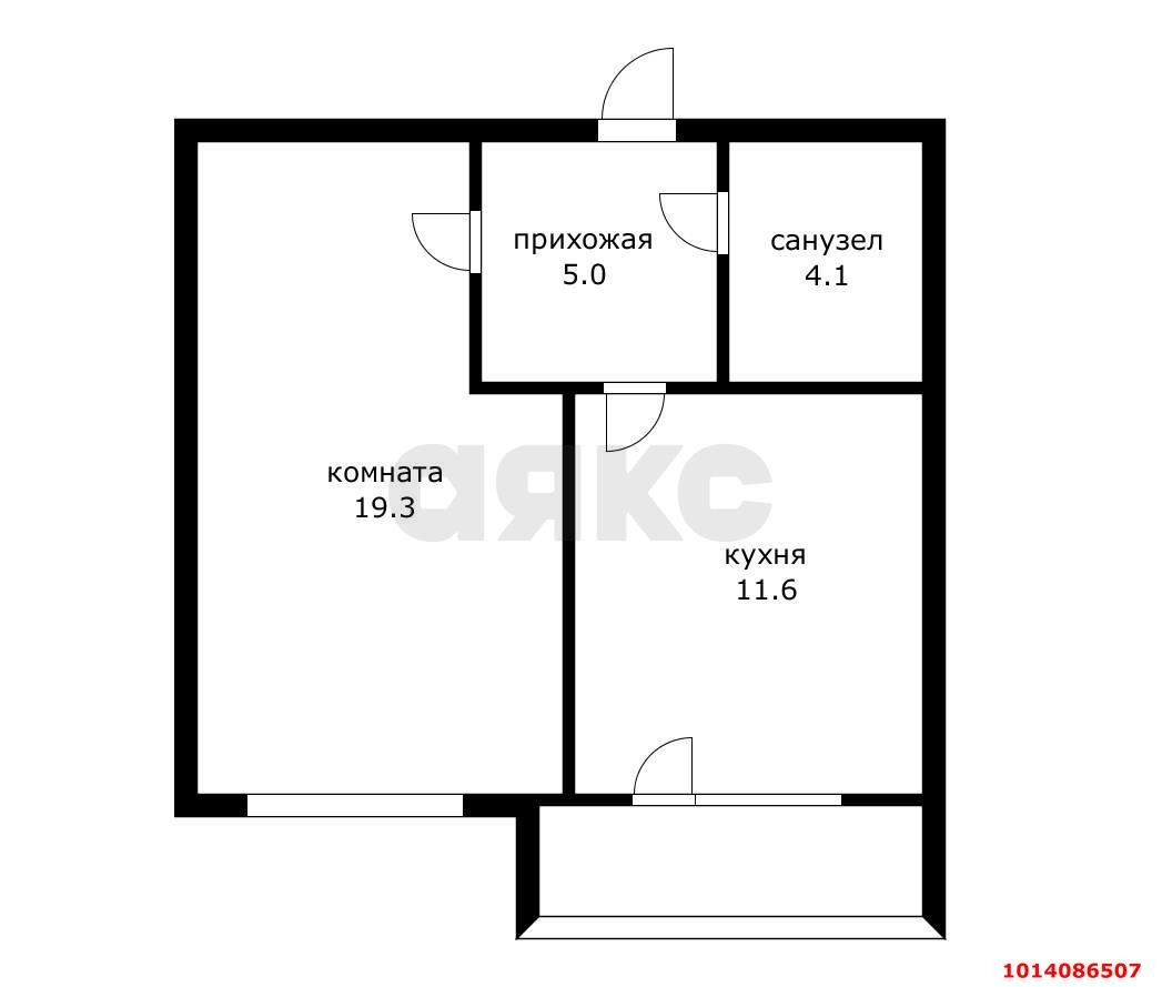 Фото №8: 1-комнатная квартира 42 м² - Яблоновский, мкр. квартал Кобцевой-1, ул. Кобцевой, 1к2