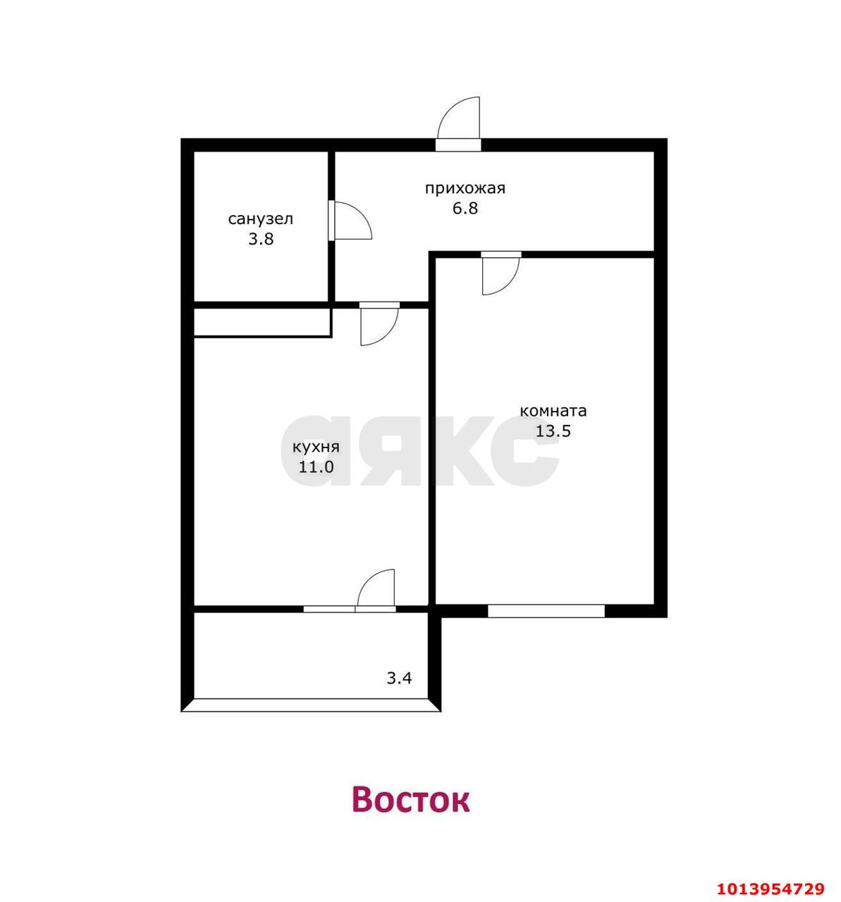 Фото №7: 1-комнатная квартира 38 м² - Краснодар, жилой комплекс Ракурс, ул. имени Героя Ростовского, 8