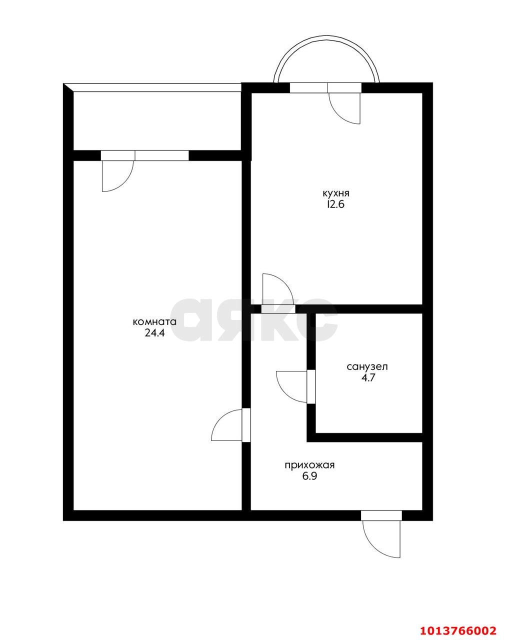 Фото №1: 1-комнатная квартира 51 м² - Краснодар, Музыкальный, ул. имени С.В. Рахманинова, 27