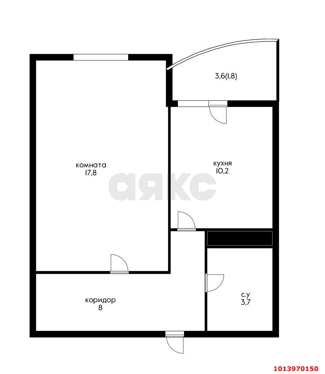 Фото №5: 1-комнатная квартира 43 м² - Краснодар, жилой комплекс Фреш, ул. имени Валерия Гассия, 4/7к2