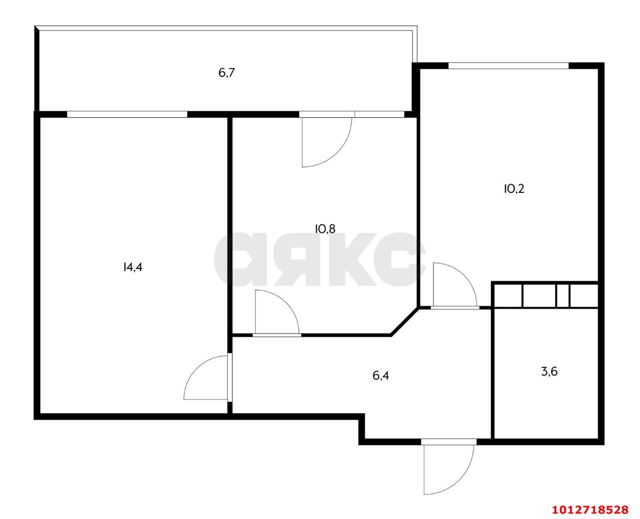 Фото №4: 2-комнатная квартира 53 м² - Краснодар, Прикубанский внутригородской округ, ул. имени В.М. Комарова, 21/1к9