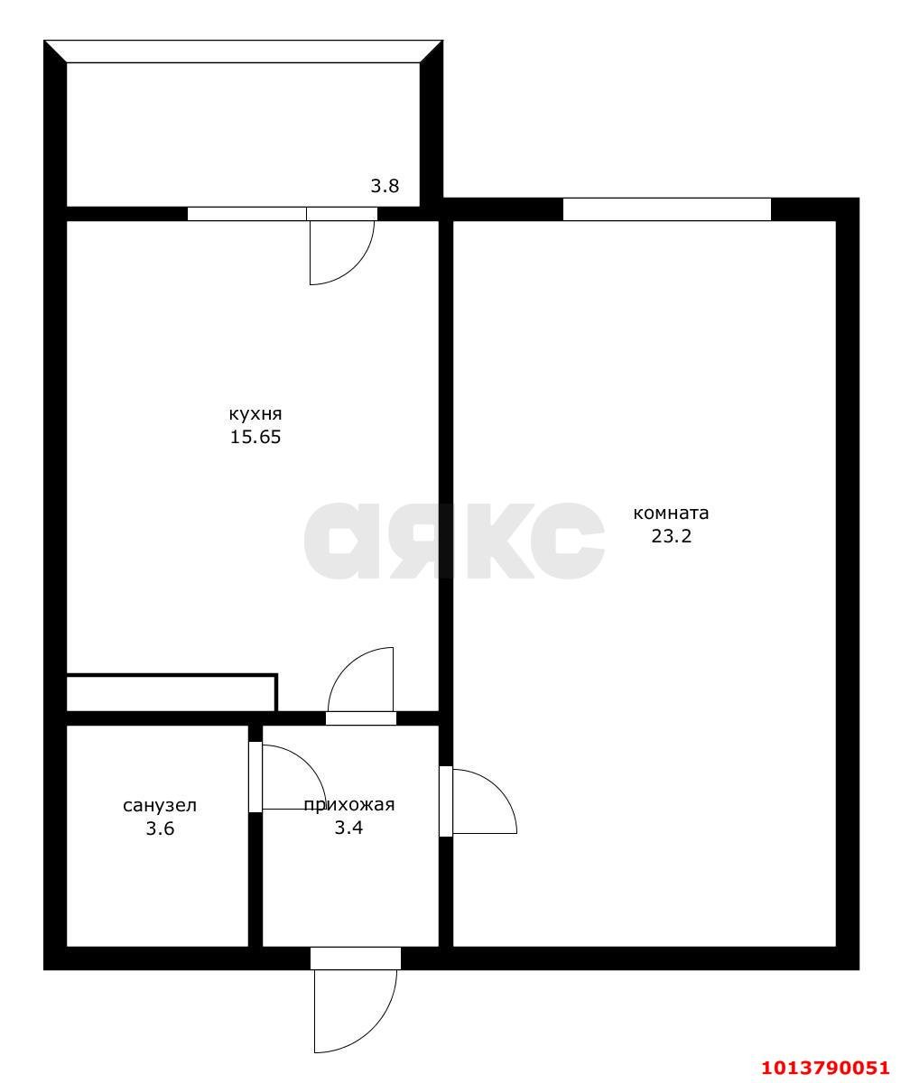 Фото №4: 1-комнатная квартира 48 м² - Яблоновский, жилой комплекс Солнечный, ул. Солнечная, 55к22