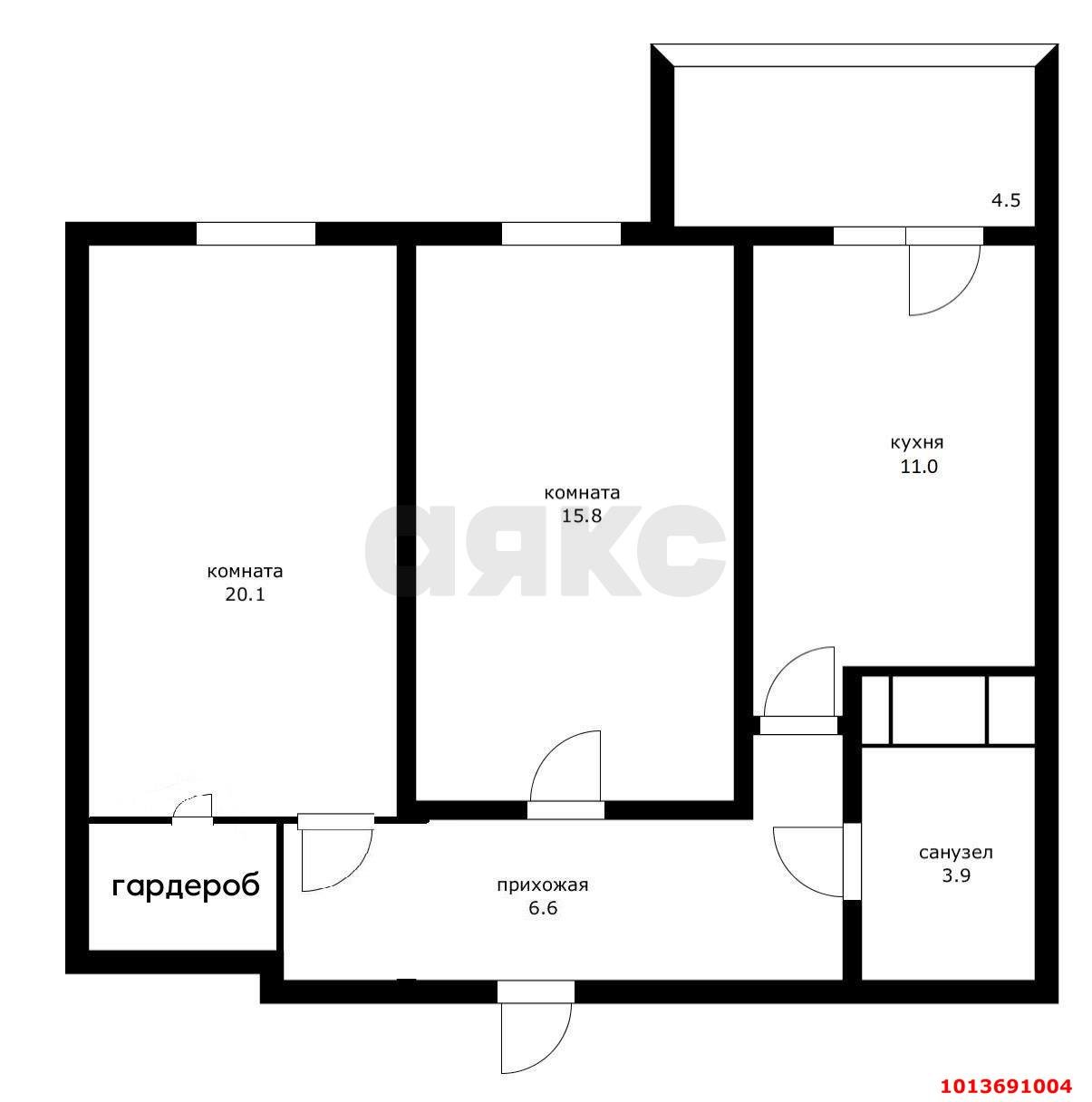 Фото №3: 2-комнатная квартира 61 м² - Краснодар, жилой комплекс Галактика, ул. Уральская, 71
