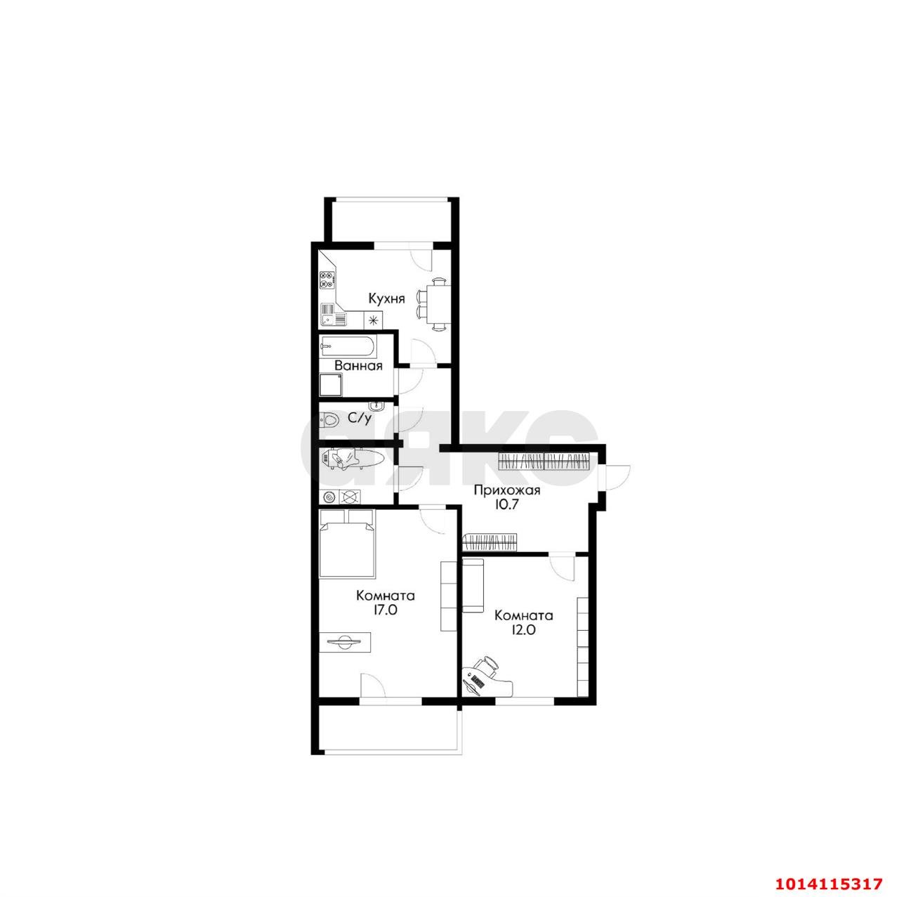 Фото №15: 2-комнатная квартира 67 м² - Краснодар, Юбилейный, пр-кт Чекистов, 27
